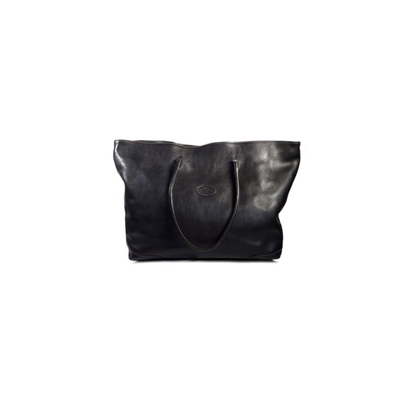 Terrida Tangaroa Black Leather Weekender Travel Tote Bag - Picture 5 of 13